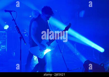 Ciampino, Italy. 27th Apr, 2022. Ben Christo during the concert of The Sisters Of Mercy on 27th April 2022 at the Orion Club in Ciampino, Italy. Credit: Independent Photo Agency/Alamy Live News Stock Photo