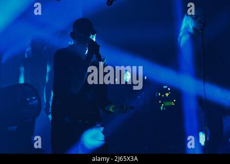 Ciampino, Italy. 27th Apr, 2022. Andrew Eldritch during the concert of The Sisters Of Mercy on 27th April 2022 at the Orion Club in Ciampino, Italy. Credit: Independent Photo Agency/Alamy Live News Stock Photo