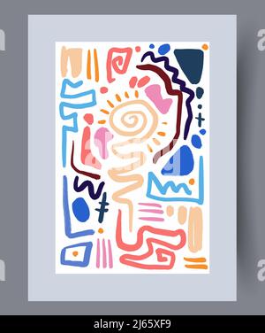 Printable wall art vector poster set vector. Stock Vector