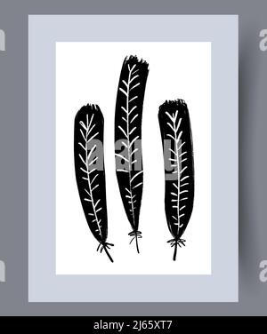Printable wall art vector poster set vector. Stock Vector