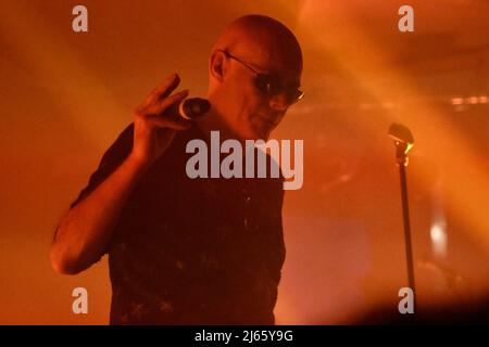 Ciampino, Italy. 27th Apr, 2022. Andrew Eldritch during the concert of The Sisters Of Mercy on 27th April 2022 at the Orion Club in Ciampino, Italy. Credit: Independent Photo Agency/Alamy Live News Stock Photo