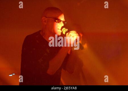 Ciampino, Italy. 27th Apr, 2022. Andrew Eldritch during the concert of The Sisters Of Mercy on 27th April 2022 at the Orion Club in Ciampino, Italy. Credit: Independent Photo Agency/Alamy Live News Stock Photo