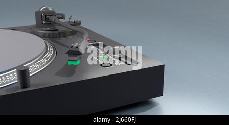 A black turntable abstract background. 3D render Stock Photo