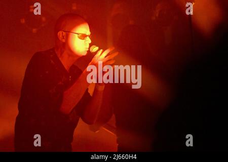 Ciampino, Italy. 27th Apr, 2022. Andrew Eldritch during the concert of The Sisters Of Mercy on 27th April 2022 at the Orion Club in Ciampino, Italy. Credit: Independent Photo Agency/Alamy Live News Stock Photo