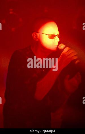 Ciampino, Italy. 27th Apr, 2022. Andrew Eldritch during the concert of The Sisters Of Mercy on 27th April 2022 at the Orion Club in Ciampino, Italy. Credit: Independent Photo Agency/Alamy Live News Stock Photo