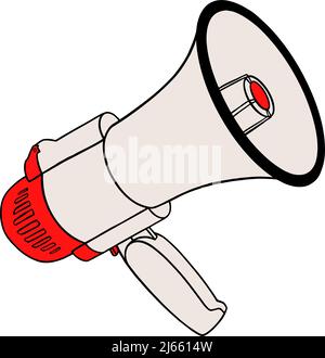 Vector illustration of megaphone icon with simple line style Stock Vector