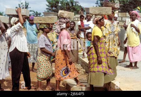 Ghana, Accra; Women working on an urban renewal project. Stock Photo