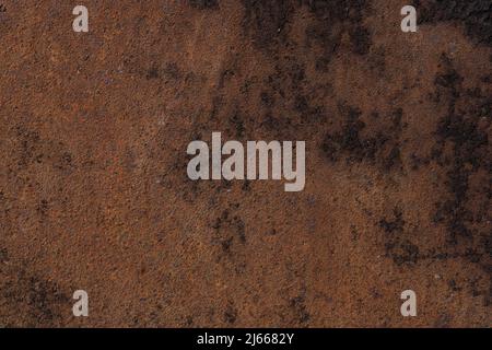 Rusty brown stained background, old grungy iron surface. High quality photo Stock Photo