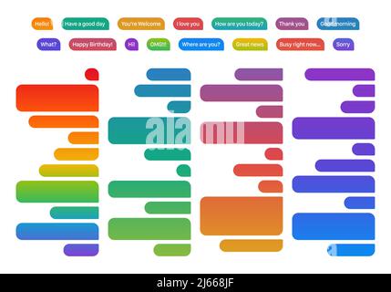 Vector illustration of different size and gradient colors chat bubbles Stock Vector