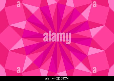 Low poly Geometric star shaped background. Pink Colorful Decorative rosette. Vector illustration Stock Vector