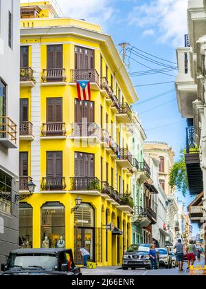 Colorful street scene in Old San Juan Puerto Rico Stock Photo - Alamy
