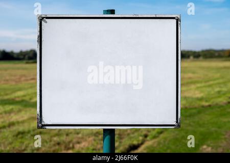 Old metal sign with lots of empty space for own text Stock Photo