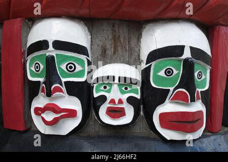 Totempfahl, Detail, Musee des Beau Arts, Montreal, Kanada Stock Photo