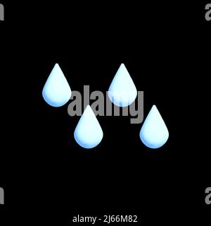 3d weather icon volumetric render with glossy sun cloud rain snow, elements for apps and social media. Stock Vector