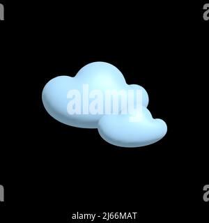 3d weather icon volumetric render with glossy sun cloud rain snow, elements for apps and social media. Stock Vector