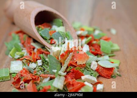 Dried soup vegetables in a closeup Stock Photo