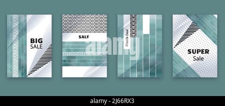 Business green abstract banners. Social Media Design. Template vector. Abstract mosaic and textured shapes Stock Vector