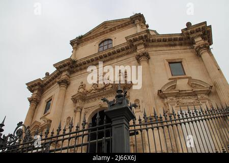 baroque church (Santissime Anime del Purgatorio) in ragusa in sicily (italy) Stock Photo