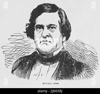 Portrait of Howell Cobb, President of the Confederate States Provisional Congress during the American Civil War. 19th century illustration Stock Photo