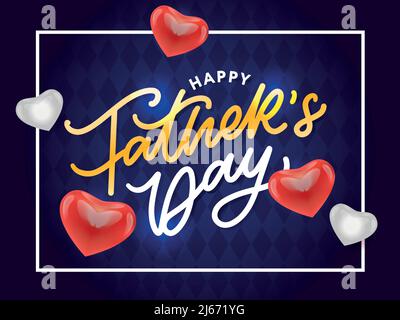 Happy Father s Day Calligraphy greeting card. Vector illustration Stock Vector