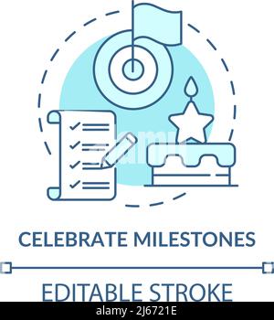 Celebrate milestones turquoise concept icon Stock Vector