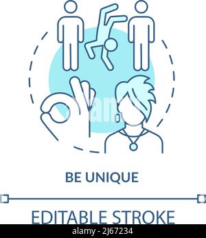 Be unique turquoise concept icon Stock Vector