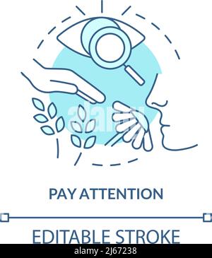 Pay attention turquoise concept icon Stock Vector