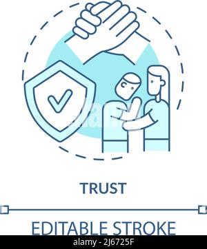 Trust turquoise concept icon Stock Vector