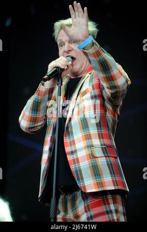 Leeds, UK. 22nd June, 2019. Andy Bell lead singer of Erasure performs live at Lets Rock Leeds 80s Festival. (Photo by Robin Burns/SOPA Images/Sipa USA) Credit: Sipa USA/Alamy Live News Stock Photo