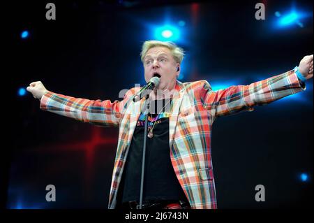 Leeds, UK. 22nd June, 2019. Andy Bell lead singer of Erasure performs live at Lets Rock Leeds 80s Festival. (Photo by Robin Burns/SOPA Images/Sipa USA) Credit: Sipa USA/Alamy Live News Stock Photo