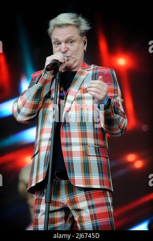 Leeds, UK. 22nd June, 2019. Andy Bell lead singer of Erasure performs live at Lets Rock Leeds 80s Festival. (Photo by Robin Burns/SOPA Images/Sipa USA) Credit: Sipa USA/Alamy Live News Stock Photo