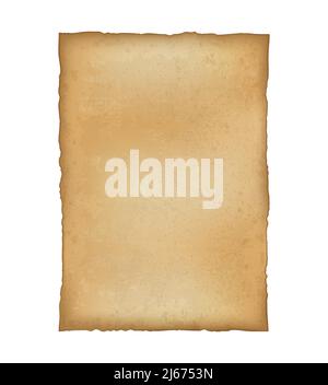 Ancient Paper, Parchment Scroll, realistic vector illustration close-up Stock Vector