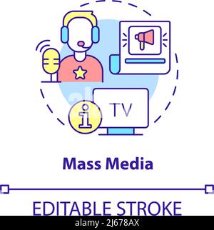 Mass media concept icon Stock Vector