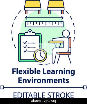 Flexible learning environments concept icon Stock Vector