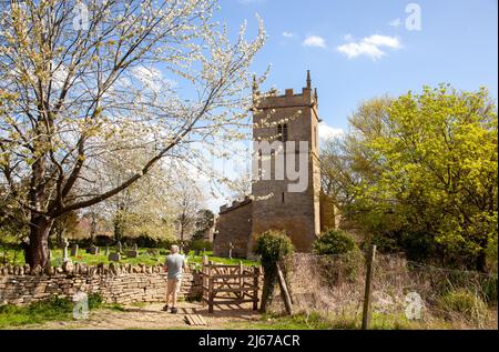 The parish church of St Barbara’s in the Worcestershire village of Ashton under Hill at the foot of the Bredon Hills Stock Photo