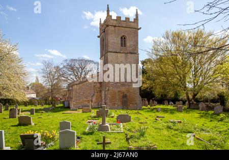 The parish church of St Barbara’s in the Worcestershire village of Ashton under Hill at the foot of the Bredon Hills Stock Photo