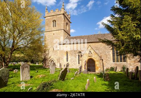 The parish church of St Barbara’s in the Worcestershire village of Ashton under Hill at the foot of the Bredon Hills Stock Photo