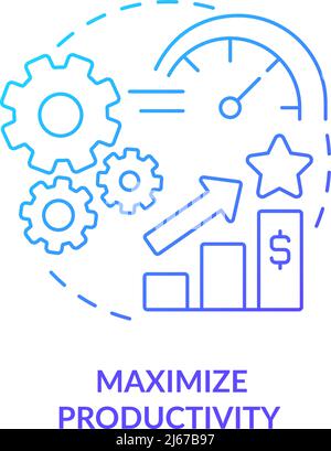 Maximize productivity blue gradient icon Stock Vector