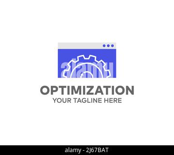 Meta data, web site optimization concept illustration logo design. Website Loading Optimization vector design and illustration. Stock Vector