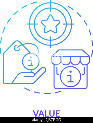 Value blue gradient icon Stock Vector