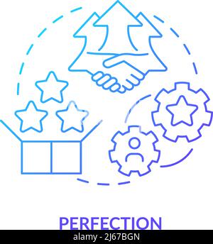 Perfection blue gradient icon Stock Vector