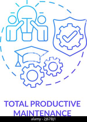 Total productive maintenance blue gradient icon Stock Vector