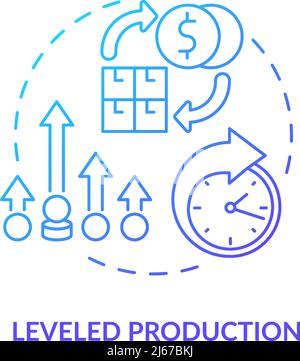 Leveled production blue gradient icon Stock Vector