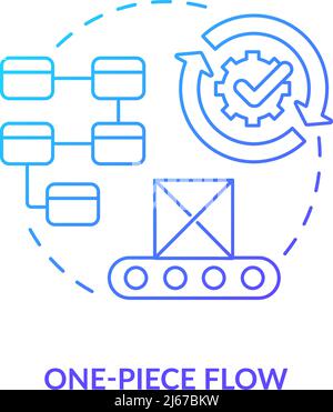 One piece flow blue gradient icon Stock Vector