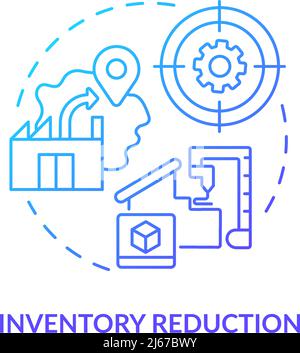 Inventory reduction blue gradient icon Stock Vector