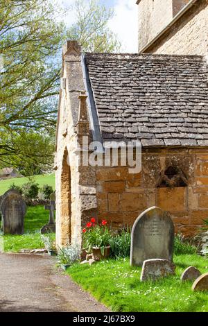 The parish church of St Barbara’s in the Worcestershire village of Ashton under Hill at the foot of the Bredon Hills Stock Photo