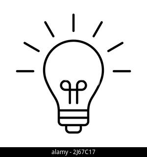 Light bulb thin line icon Stock Vector