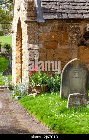 The parish church of St Barbara’s in the Worcestershire village of Ashton under Hill at the foot of the Bredon Hills Stock Photo