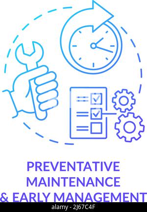 Preventative maintenance, early management blue gradient icon Stock Vector