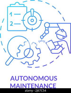 Autonomous maintenance blue gradient icon Stock Vector